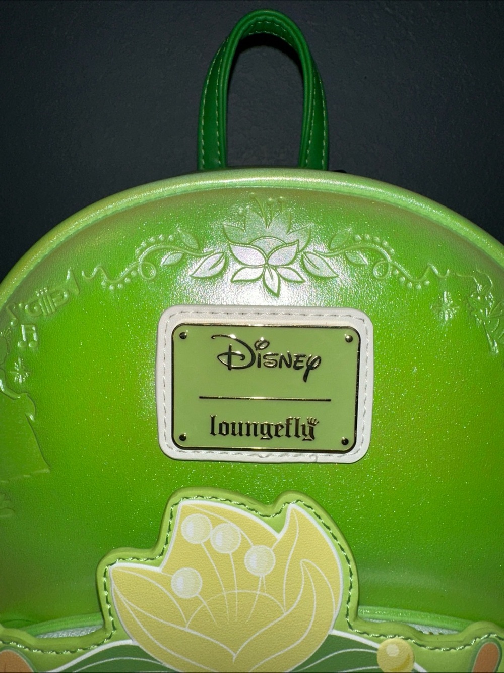 Loungefly Disney Princess Tiana Mini Backpack Bag Green Handbag Purse NWT - Picture 3 of 10